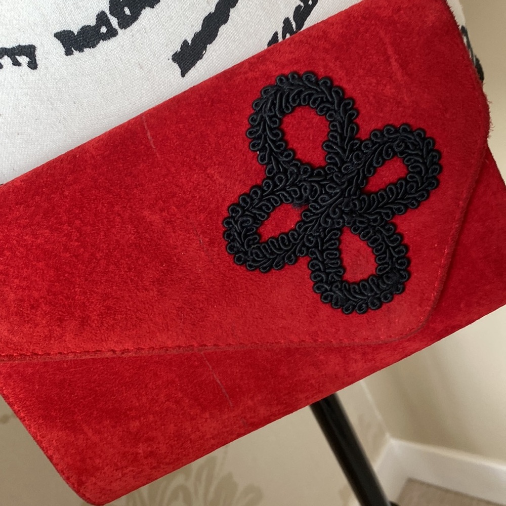 COMECO RED SUEDE PURSE